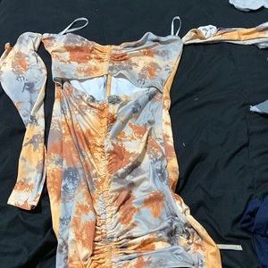 Ruched off the shoulder dress